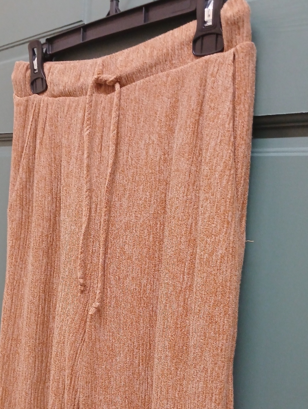 Gilli Ribbed Drawstring Wide-Leg Pants - Rusty Tan Size Medium - Picture 2 of 8